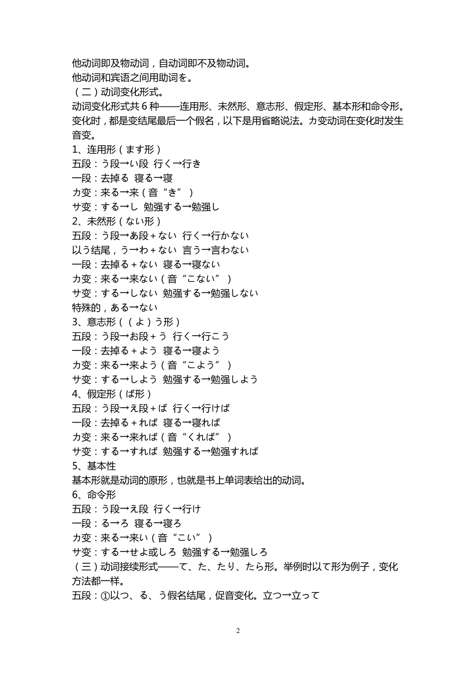 一段动词和五段动词_第2页