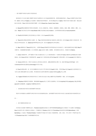 一源于希腊罗马神话中众神名字的英语词汇