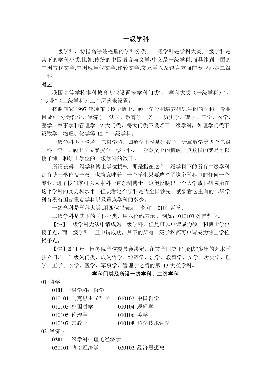 一级学科与二级学科_第1页