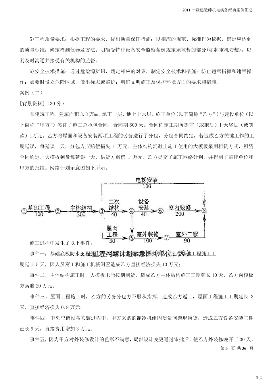 一级建造师机电实务经典案例汇总_第3页