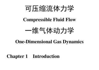 一维气体动力学
