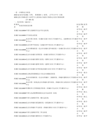 一老一小保险定点医院