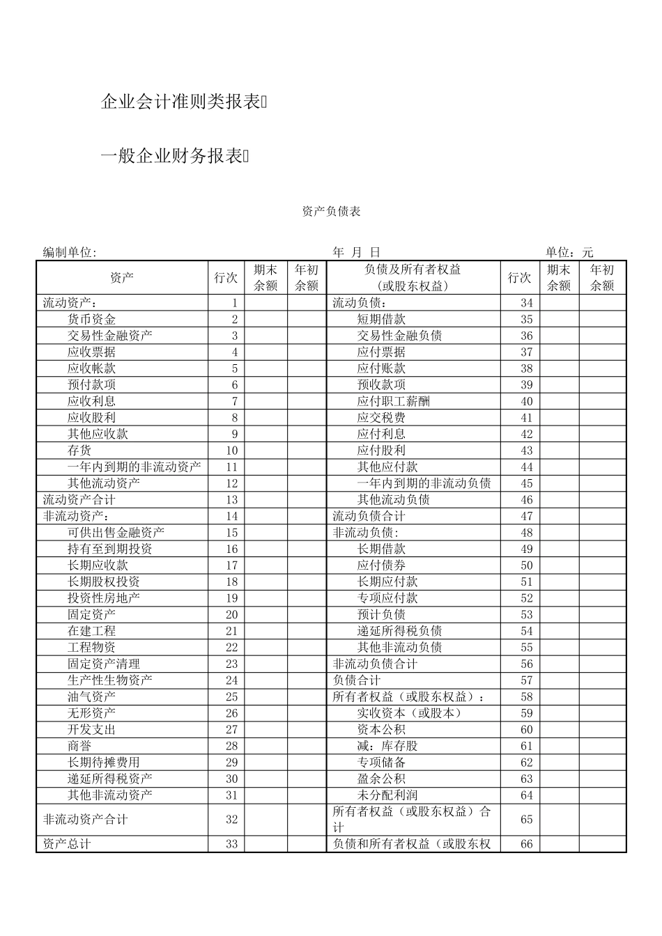 一般企业财务报表_第1页