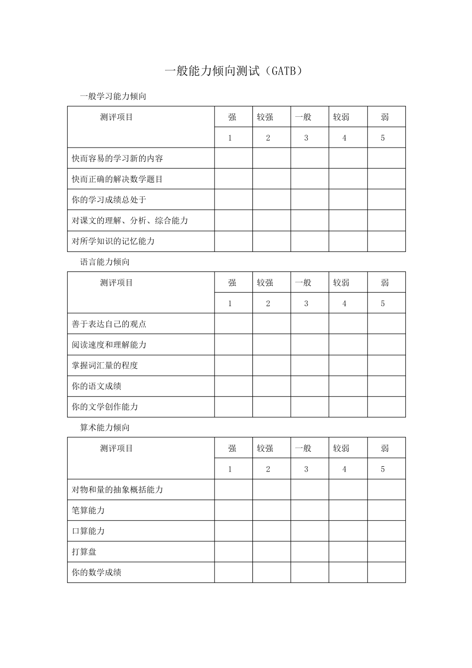 一般职业能力测试(GATB)_第1页