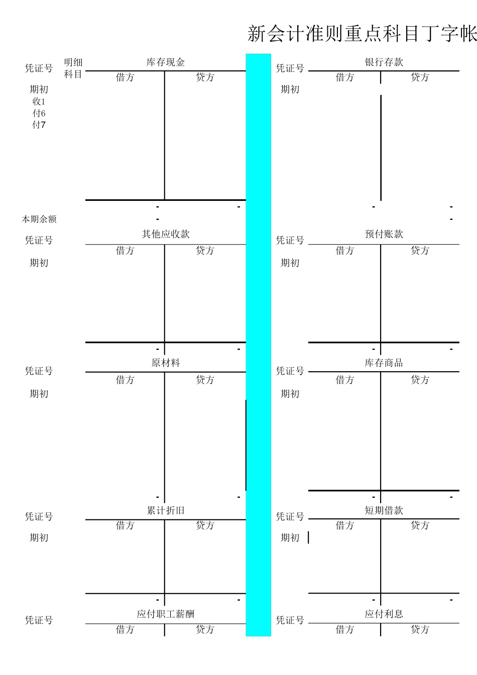 丁字帐、科目汇总表、报表自动生成_第1页