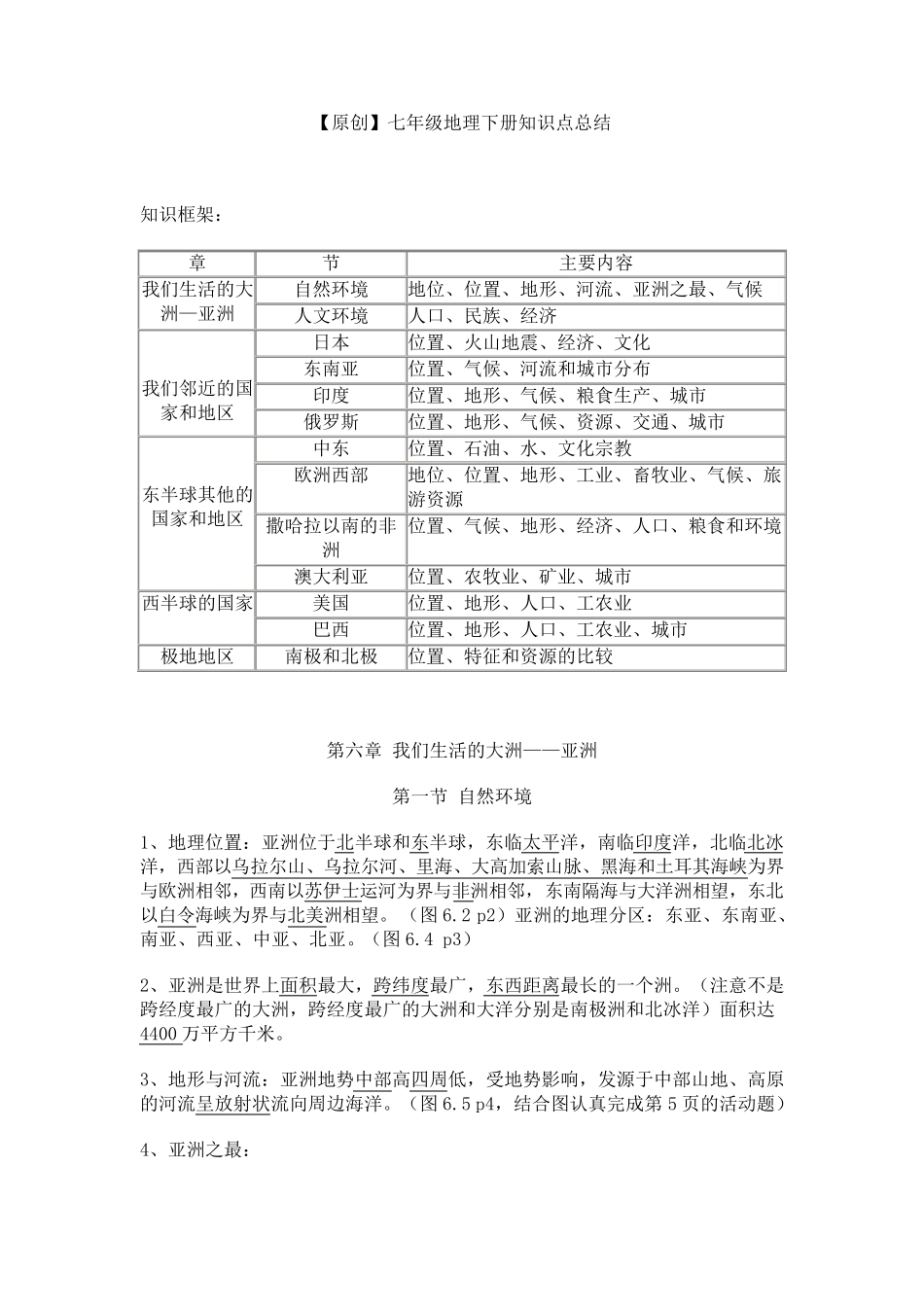 七下地理知识点总结_第1页