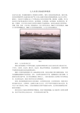 七大水系污染成因和现状