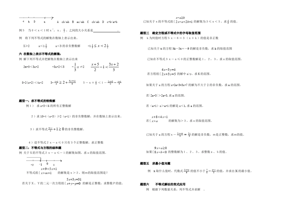七年级一元一次不等式知识点及典型例题_第2页