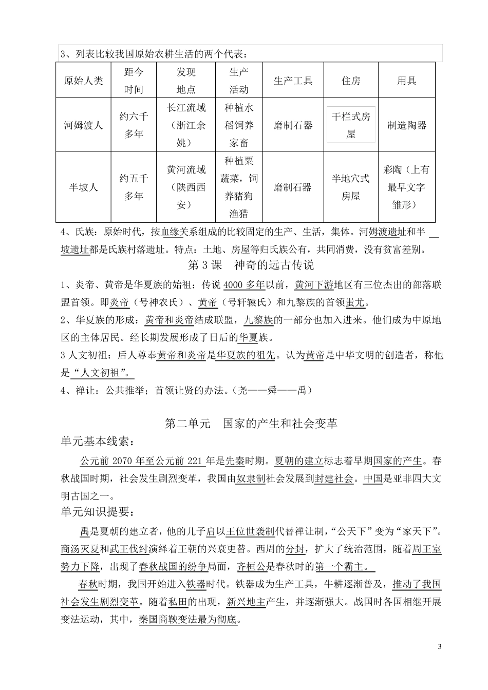 七年级上册历史期末总复习资料_第3页