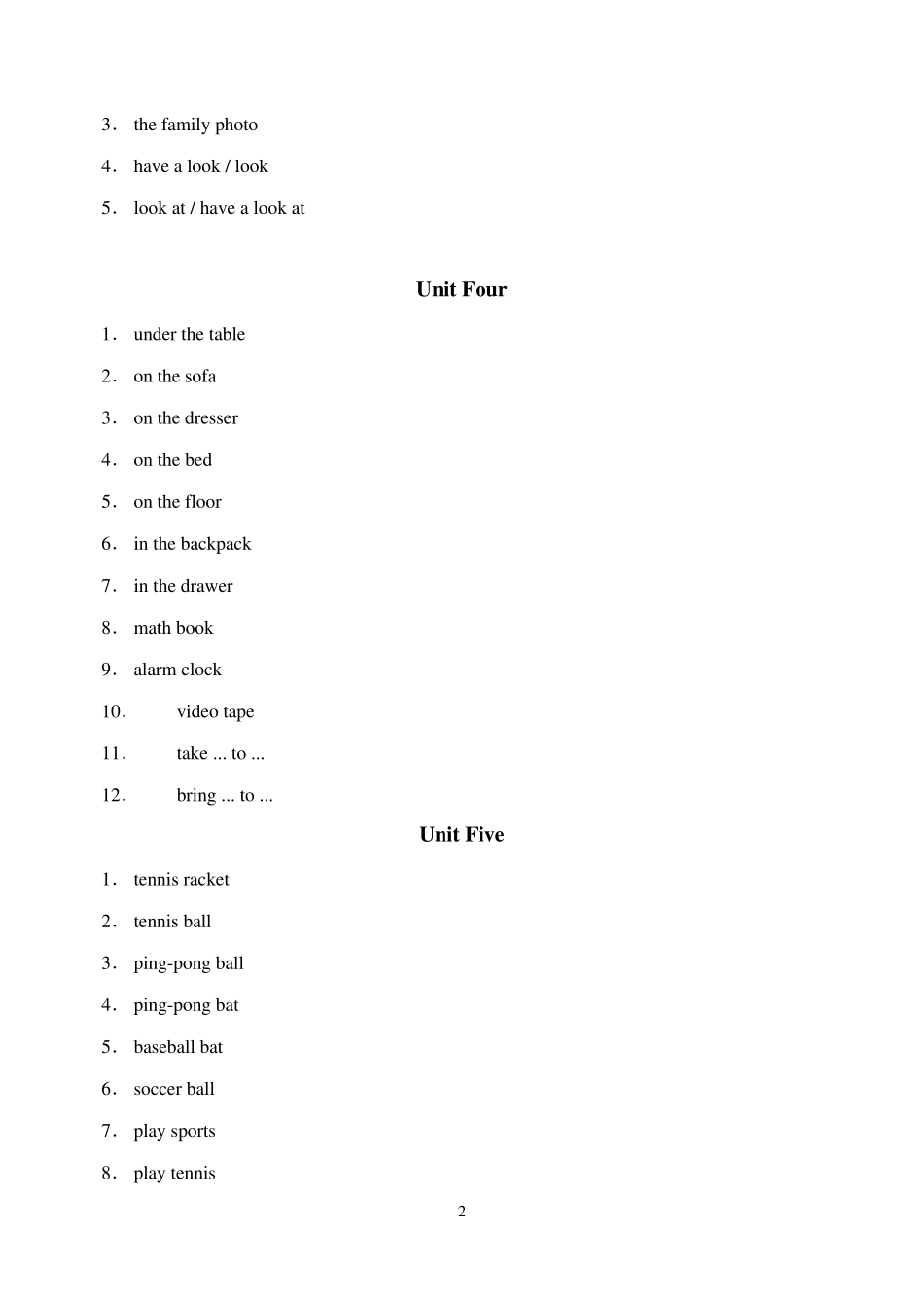 七年级上册英语短语_第2页