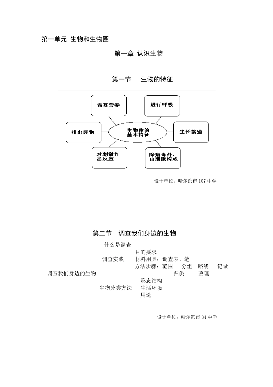 七年级上生物板书设计集锦_第1页