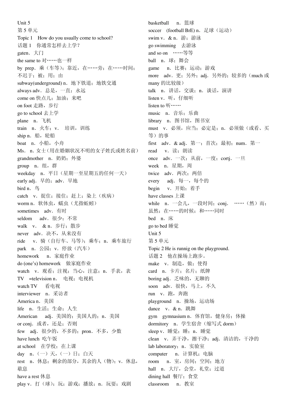 七年级下仁爱英语单词表_第1页