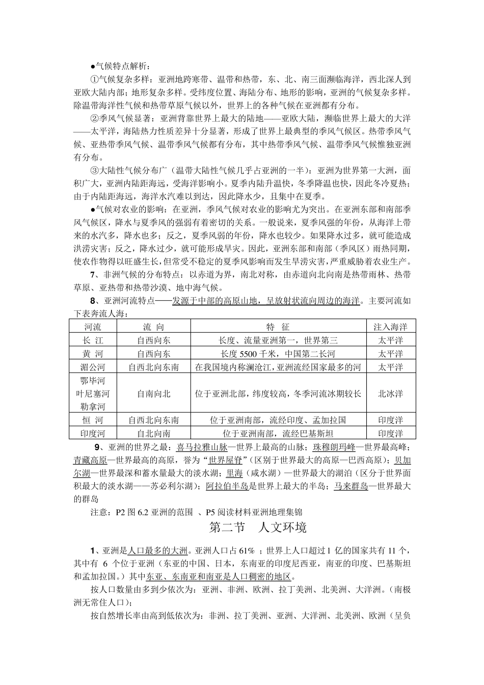 七年级下册地理知识点梳理_第2页