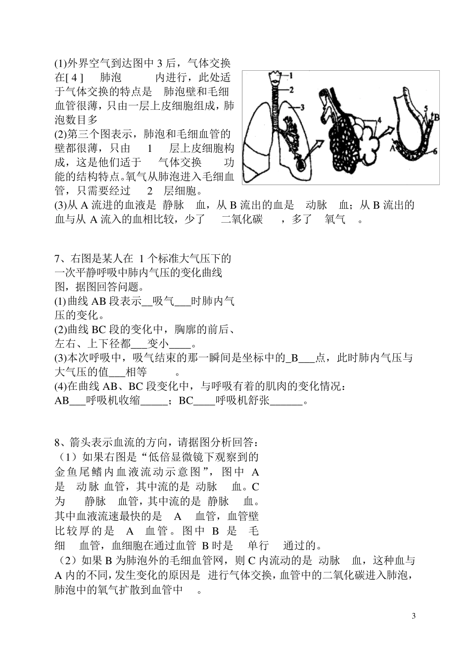 七年级下册生物识图题_第3页