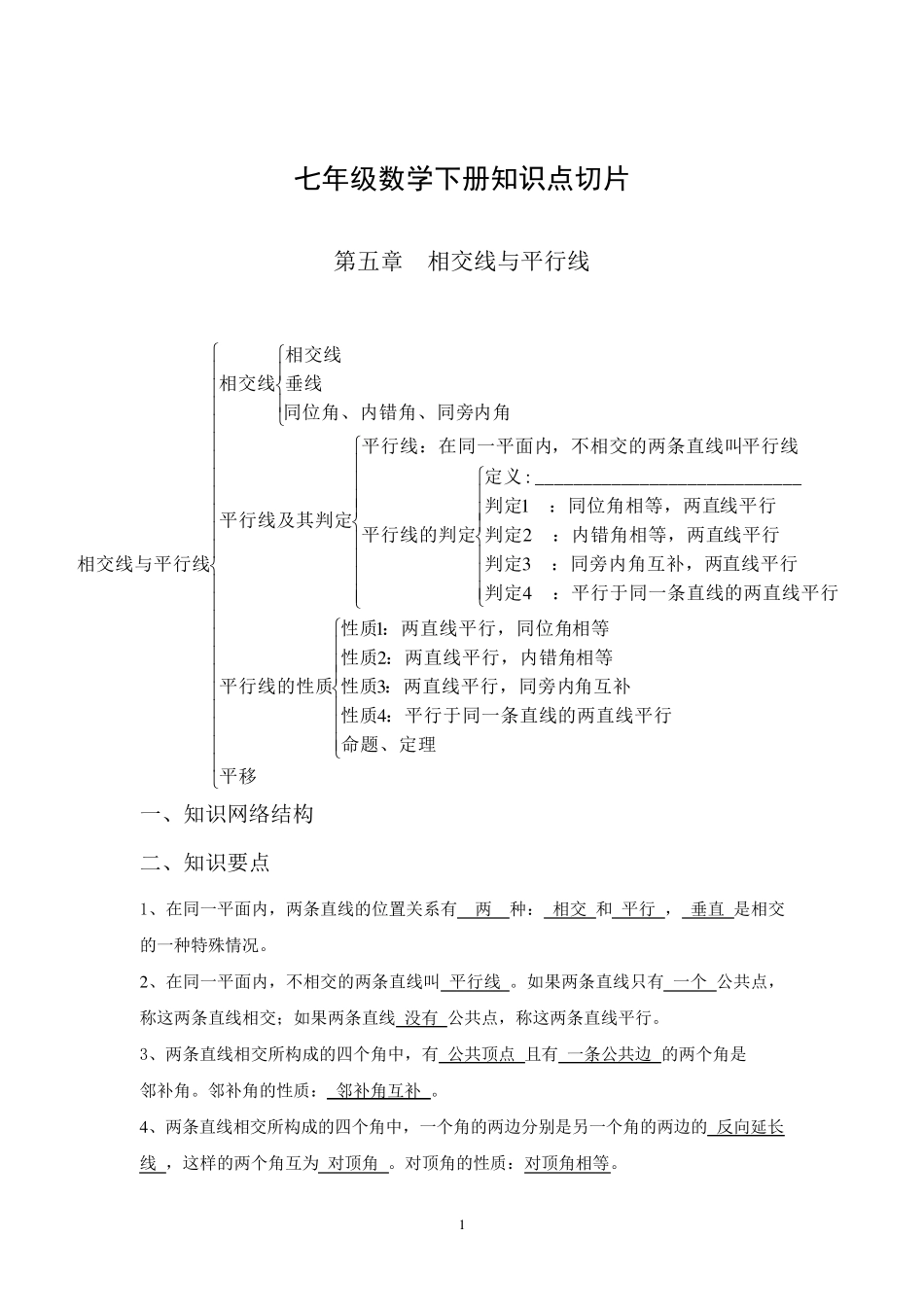 七年级下册知识点重点难点易错点_第1页