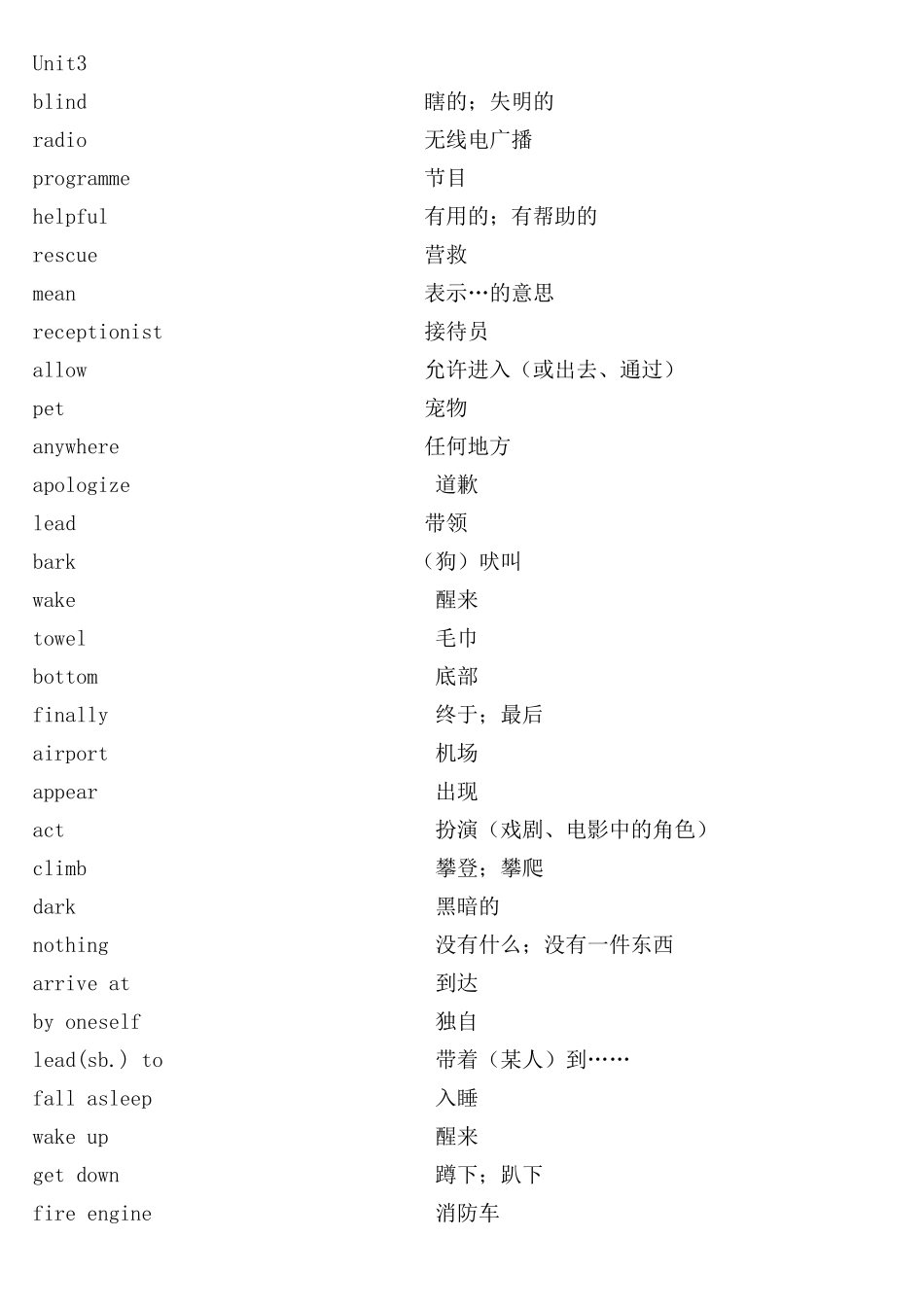 七年级下册英语单词(上海教育出版社)_第3页