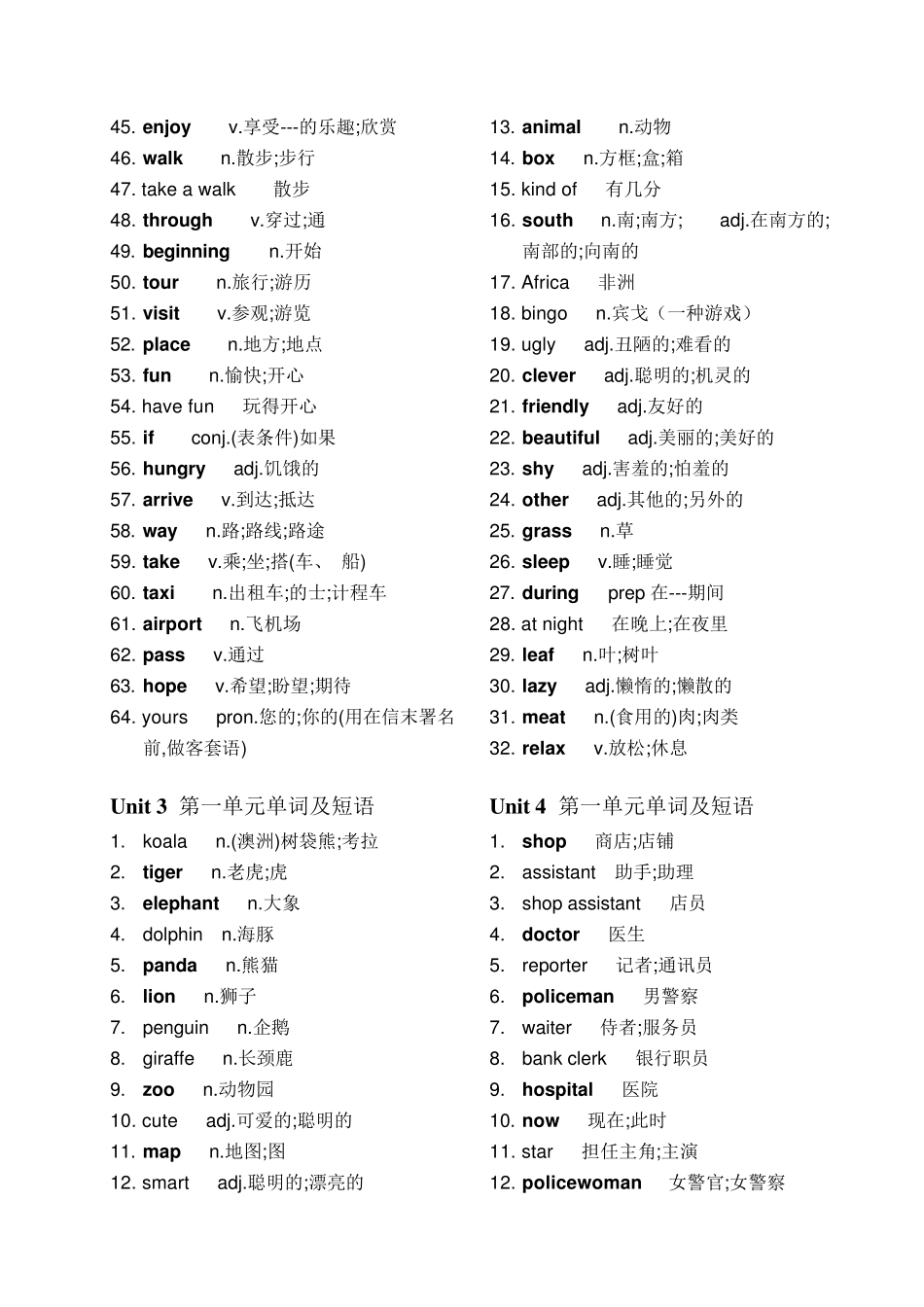 七年级下册英语单词表人教版(新课标)_第2页