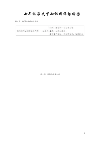 七年级历史上册知识结构图