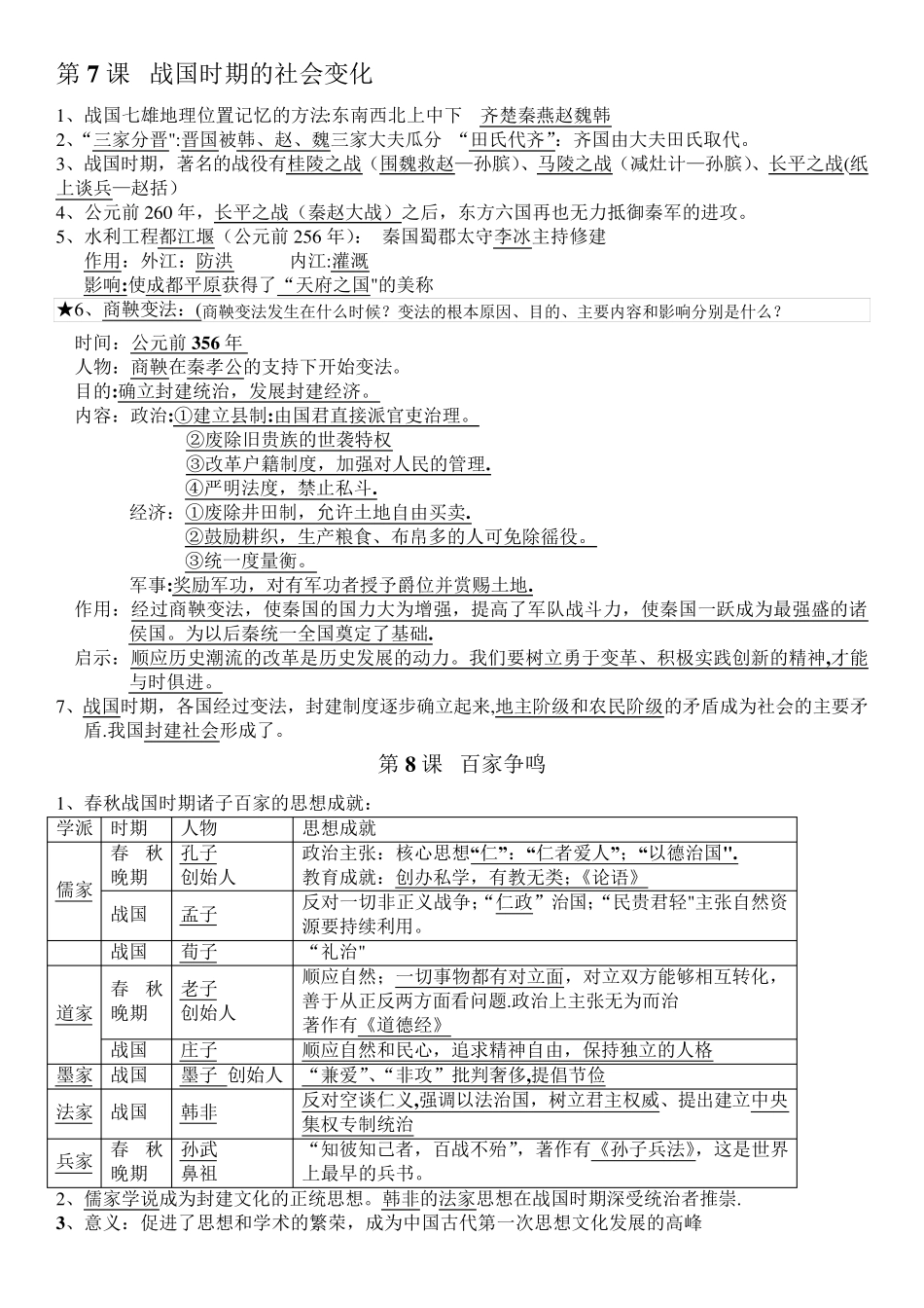 七年级历史上知识点_第3页