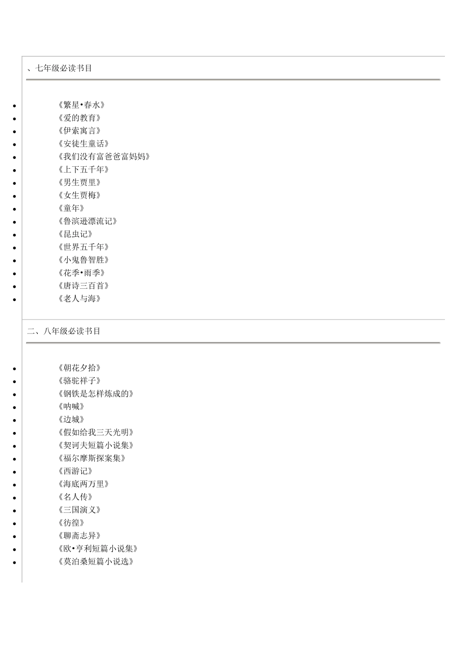 七年级必读书目_第1页