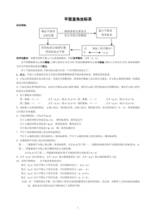 七年级数学下册平面直角坐标系综合提高题