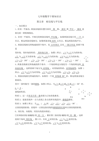 七年级数学下册笔记经典打印版