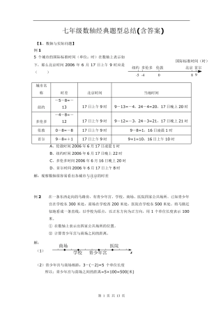七年级数轴经典题型总结