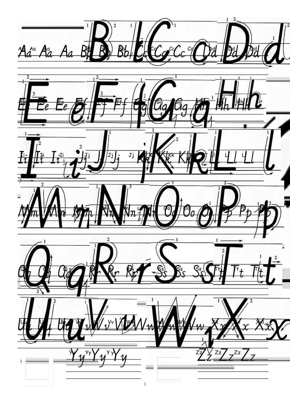 七年级标准英语字帖_第1页