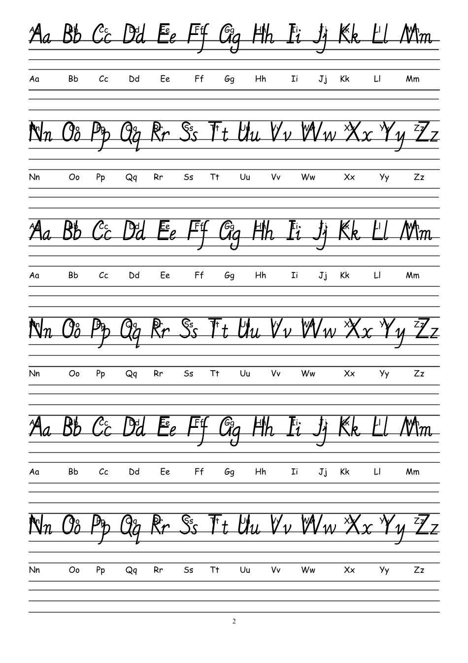 七年级标准英语字帖_第2页