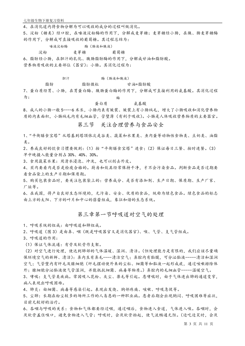 七年级生物学下册复习资料(新人教版)_第3页