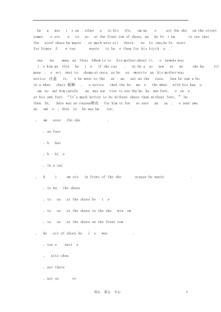 七年级英语上册阅读理解习题人教新目标版