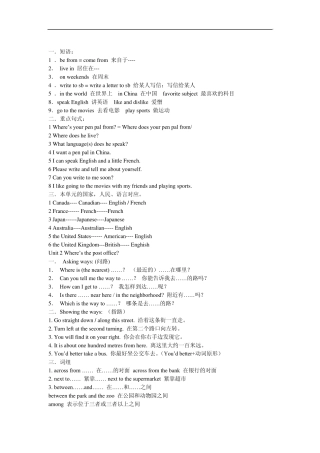 七年级英语语法总结苏教版