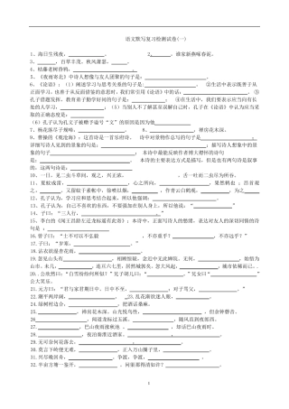 七年级语文上册背诵默写试题