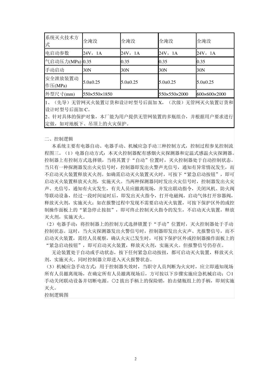 七氟丙烷无管网自动灭火系统与技术参数_第2页