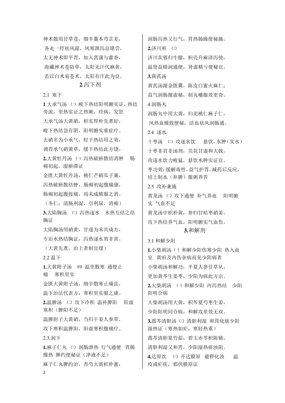 七版教材方剂学+中医内科学方歌_第2页