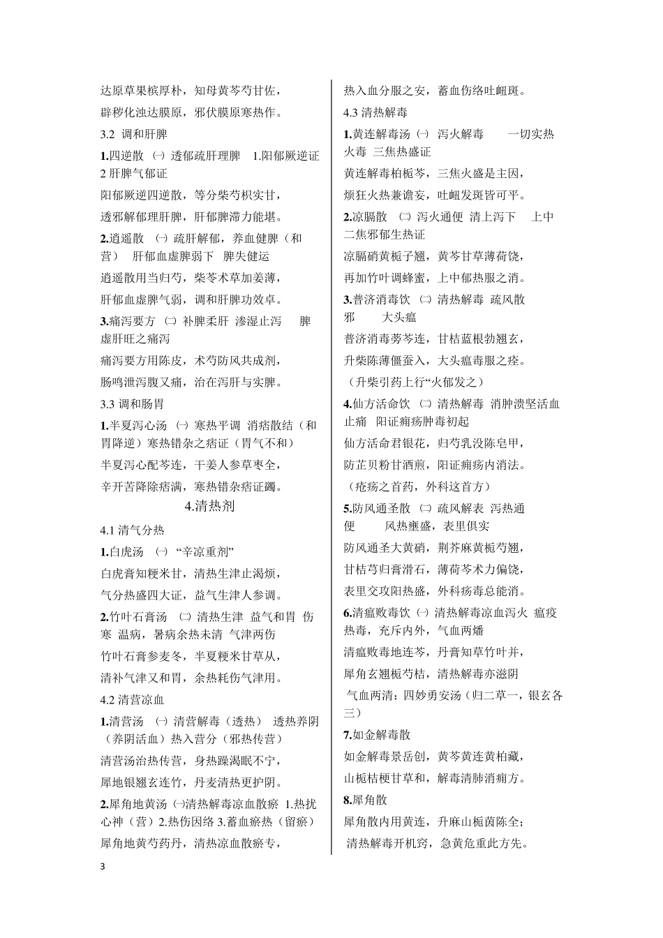 七版教材方剂学+中医内科学方歌_第3页