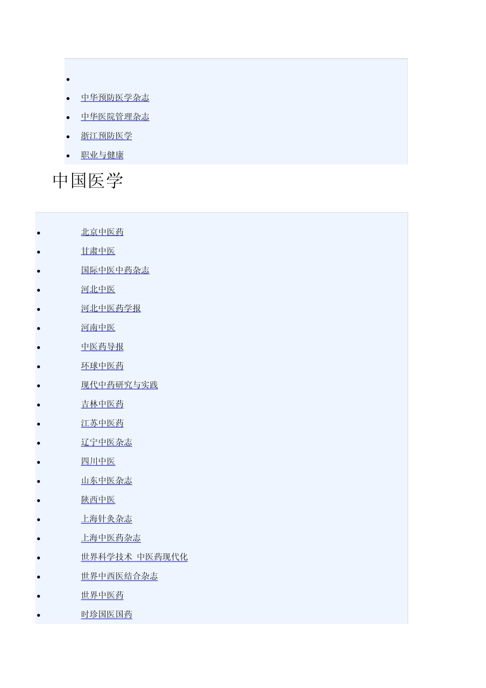 万方数据库2011最新医药卫生核心期刊目录_第3页