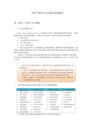万科平衡计分卡案例
