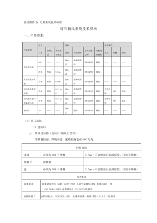 万科新风技术标准