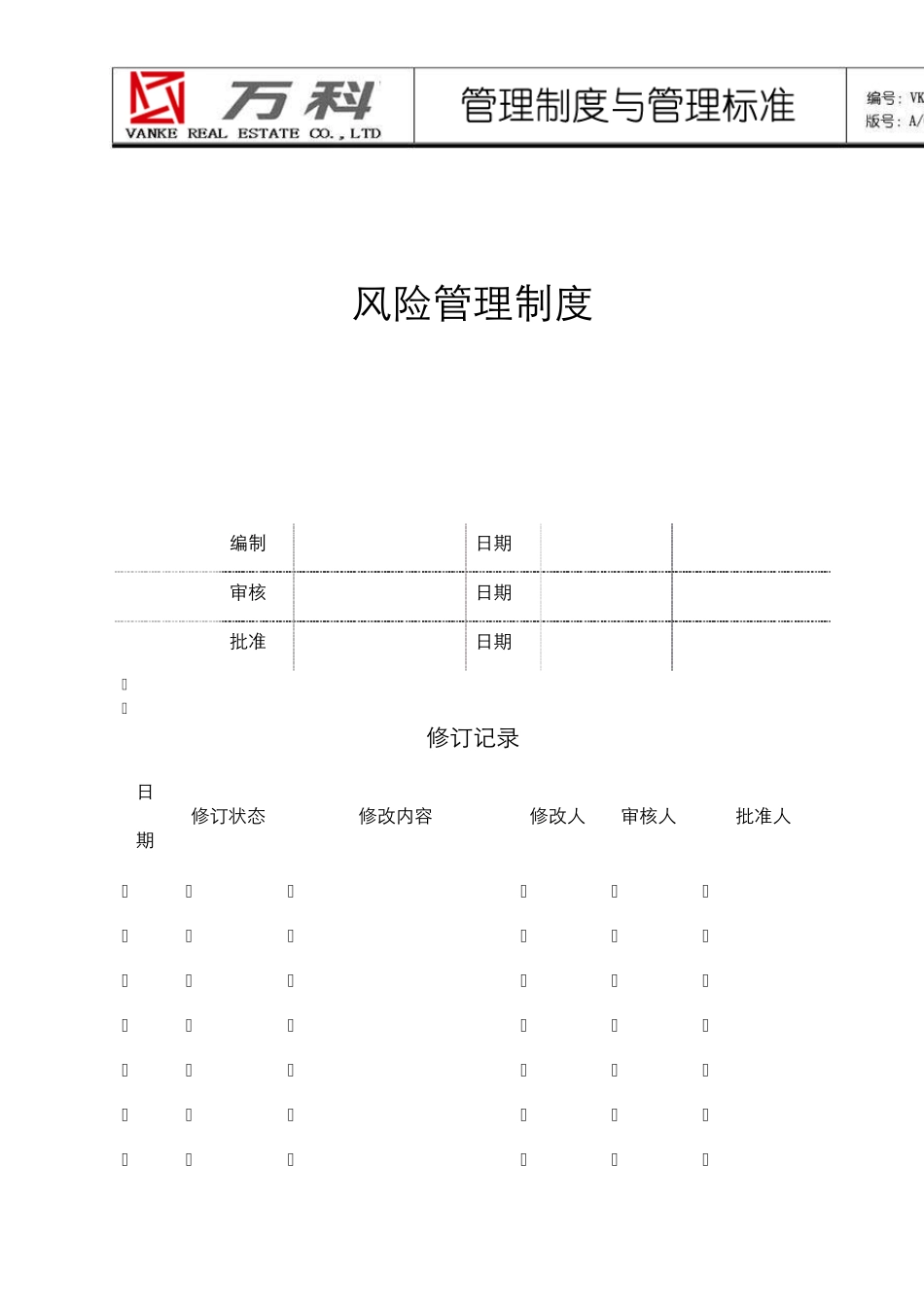 万科集团风险管理制度1133499277_第1页