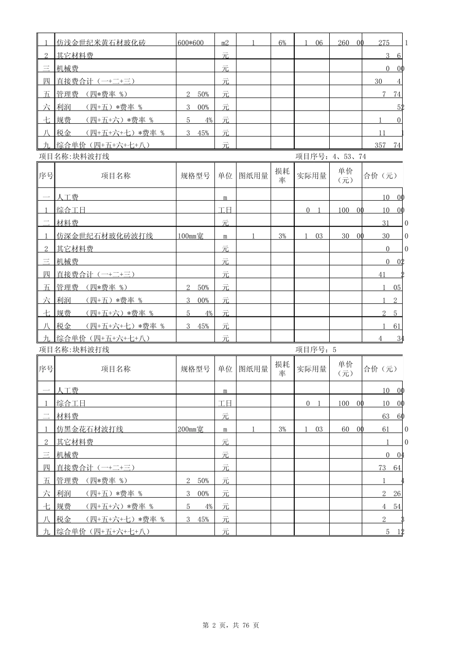 万达精装修工程量清单_第2页