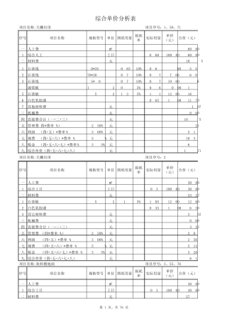 万达精装修工程量清单