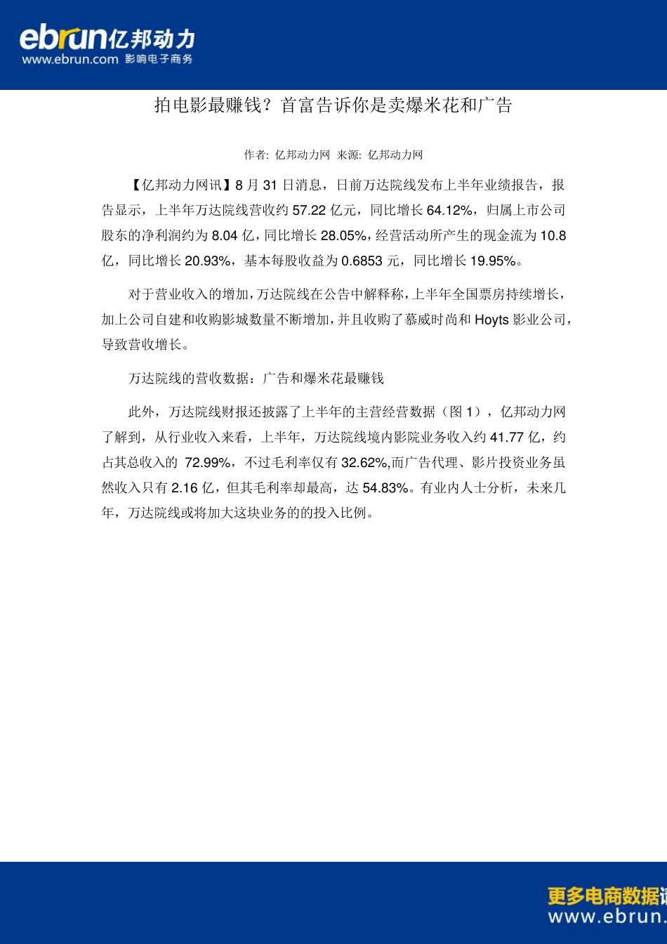 万达院线财报数据分析_第1页