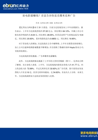 万达院线财报数据分析