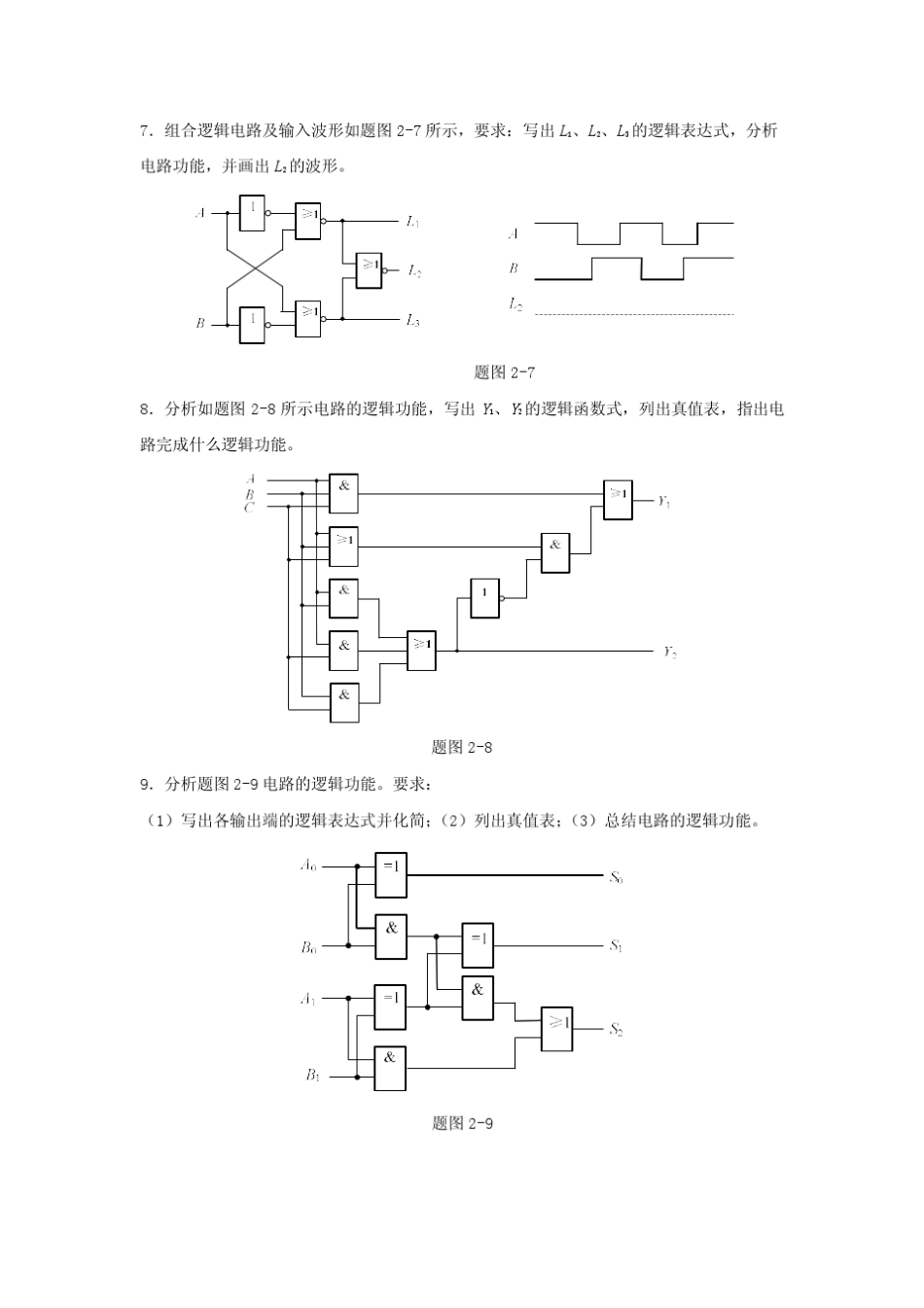 万里学院数字电子技术基础第二章习题及参考答案_第3页