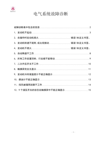 三一挖掘机电气故障说明书XG