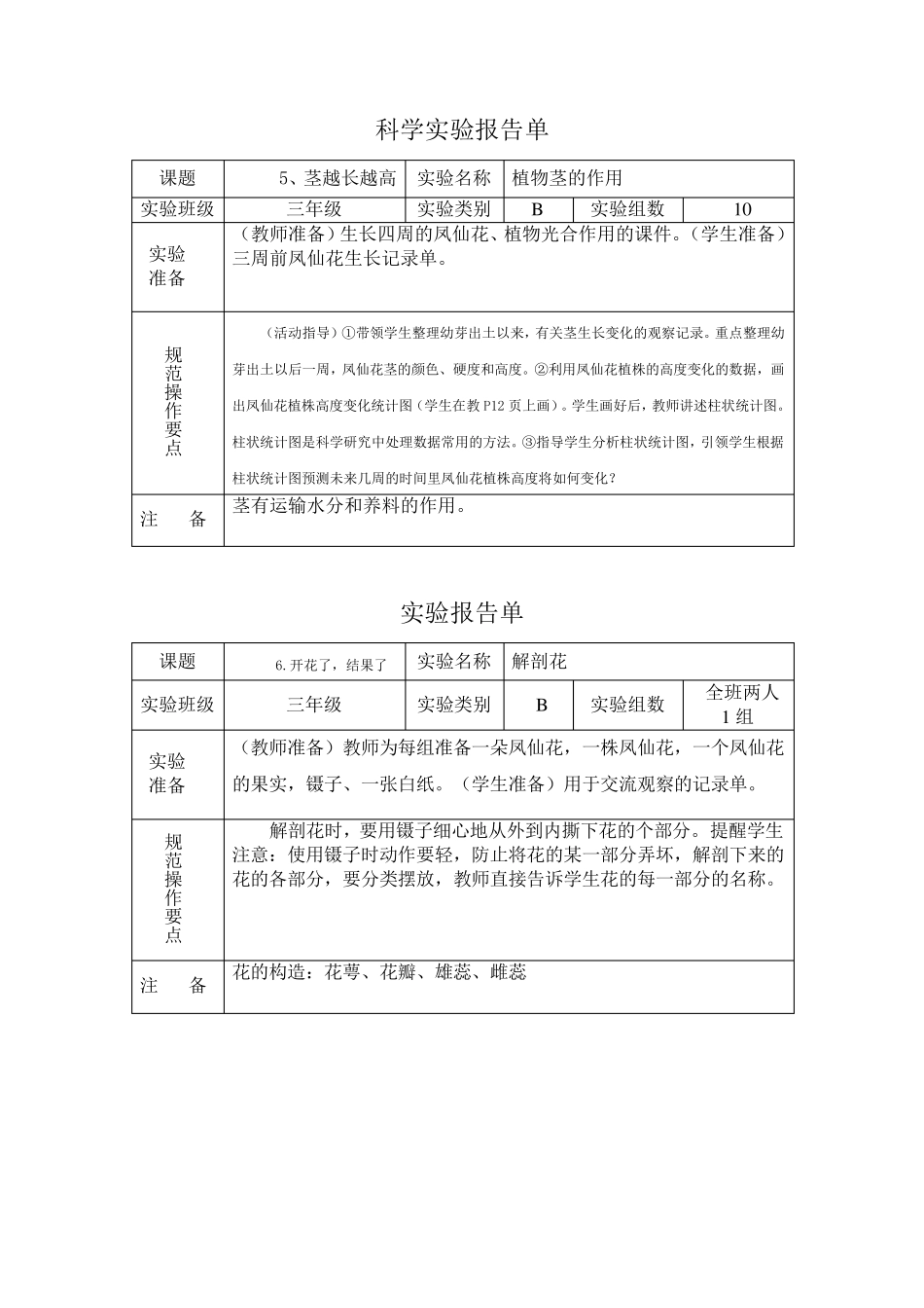 三下科学实验报告单_第3页