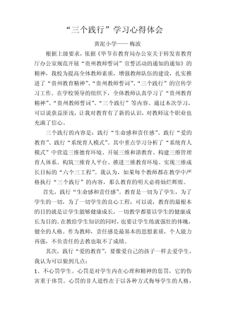 三个践行学习心得体会