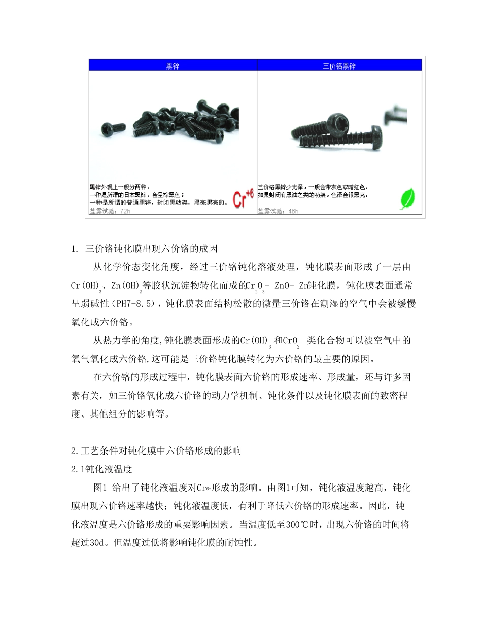三价铬钝化膜中六价铬成因及其影响因素_第3页