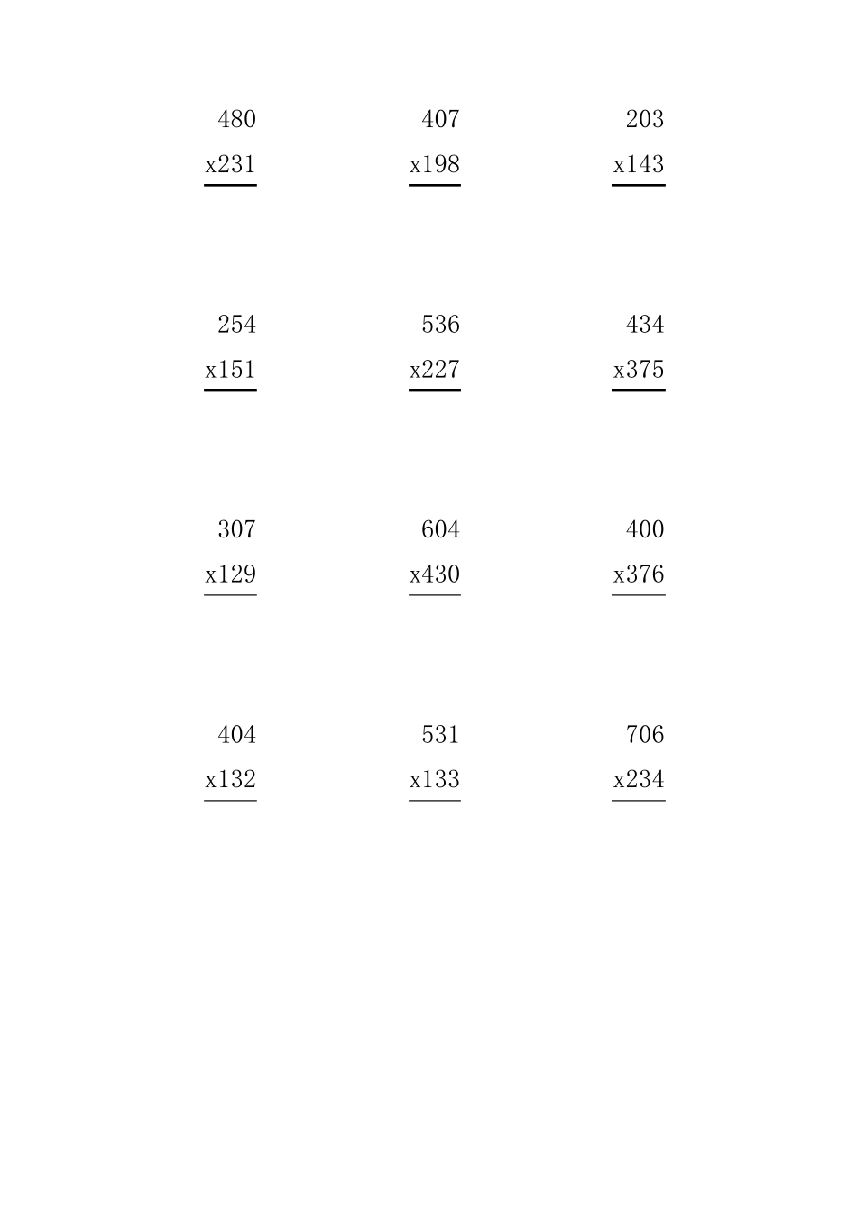 三位数乘以三位数计算题竖式100道_第3页
